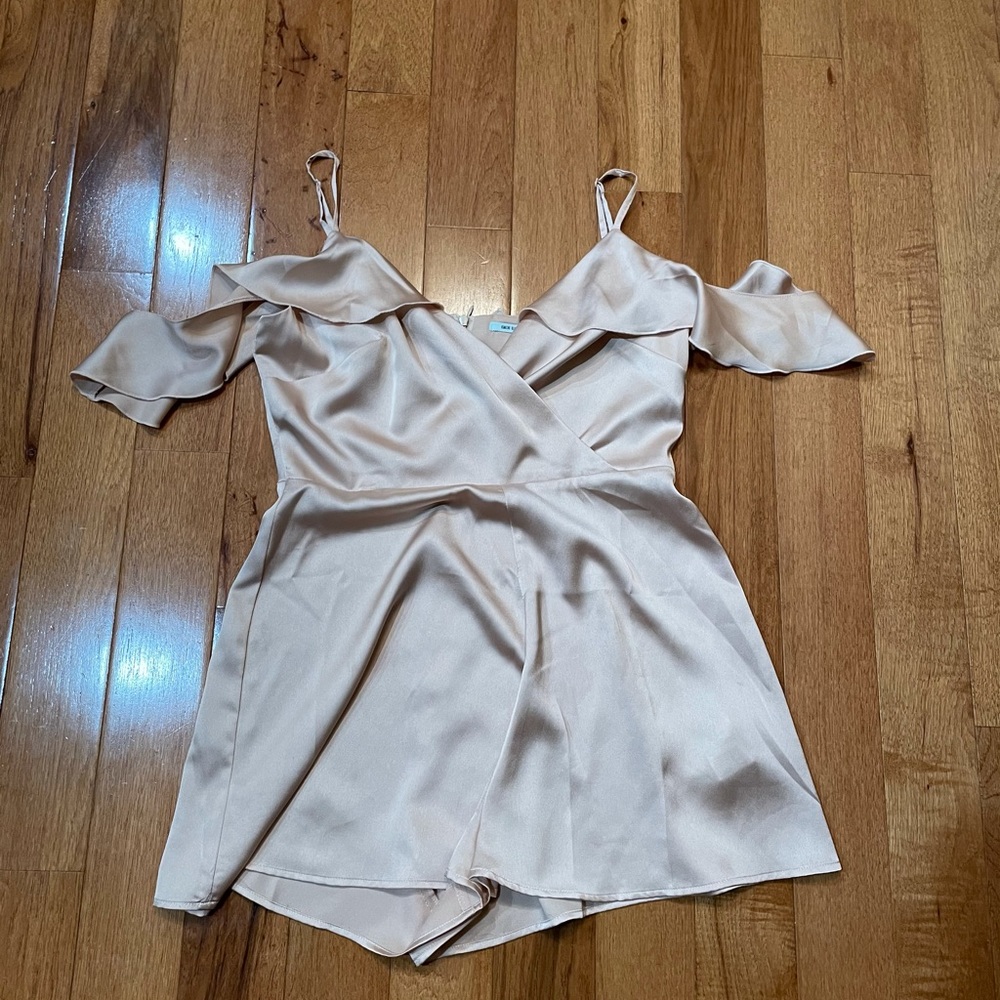 UO champagne satin romper - Picture 2 of 4
